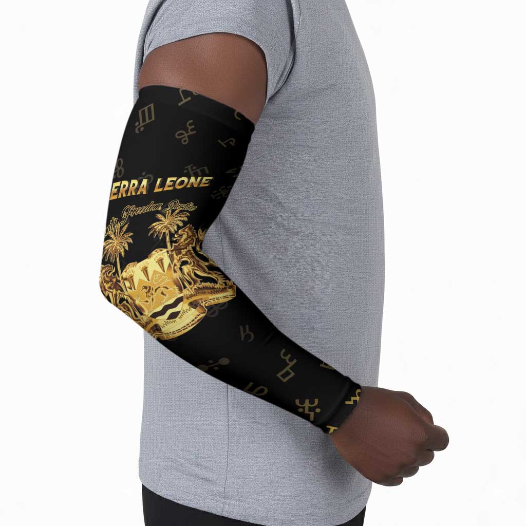Personalized Sierra Leone Vai Syllabary Heritage Arm Sleeves National Emblem Golden Style