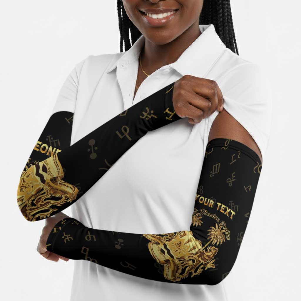 Personalized Sierra Leone Vai Syllabary Heritage Arm Sleeves National Emblem Golden Style