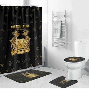 Sierra Leone Vai Syllabary Heritage Bathroom Set National Emblem Golden Style