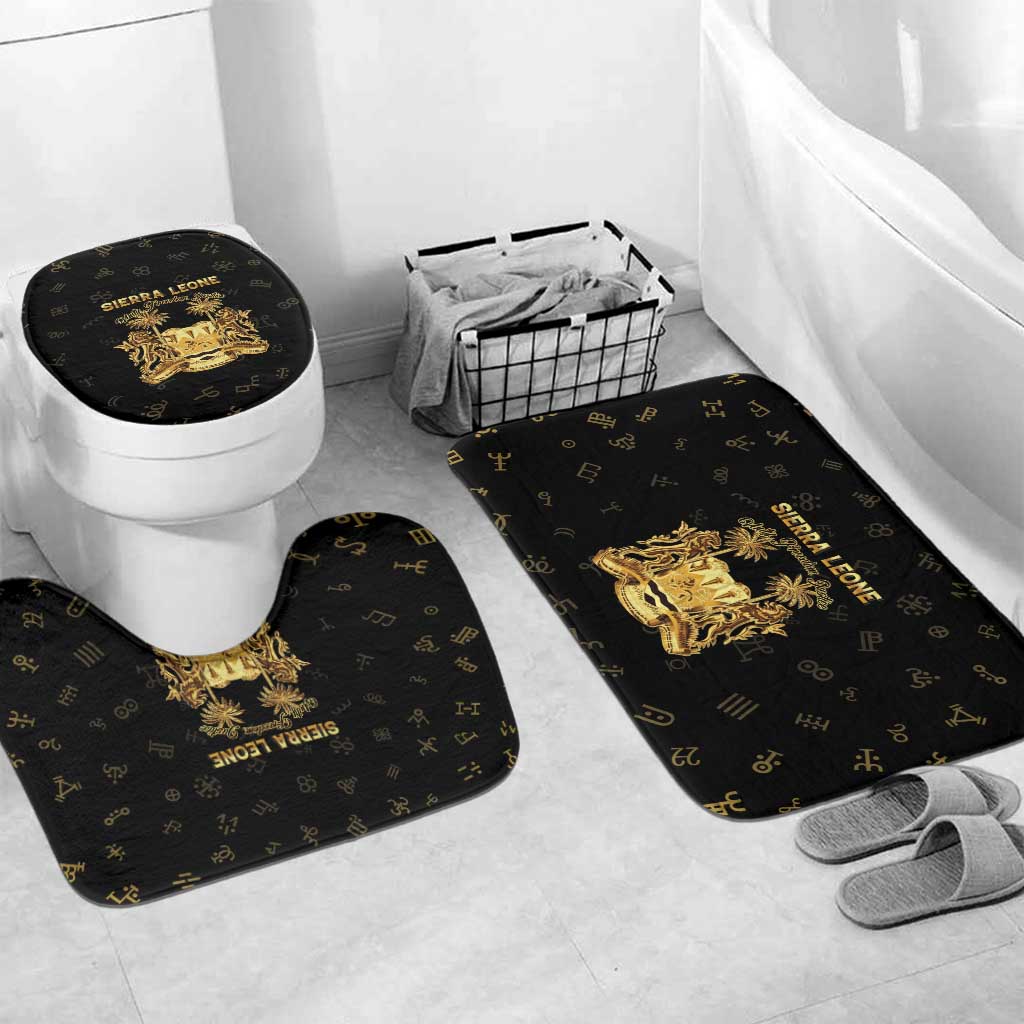 Sierra Leone Vai Syllabary Heritage Bathroom Set National Emblem Golden Style