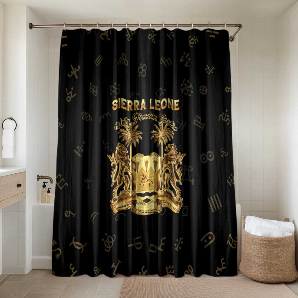 Sierra Leone Vai Syllabary Heritage Bathroom Set National Emblem Golden Style
