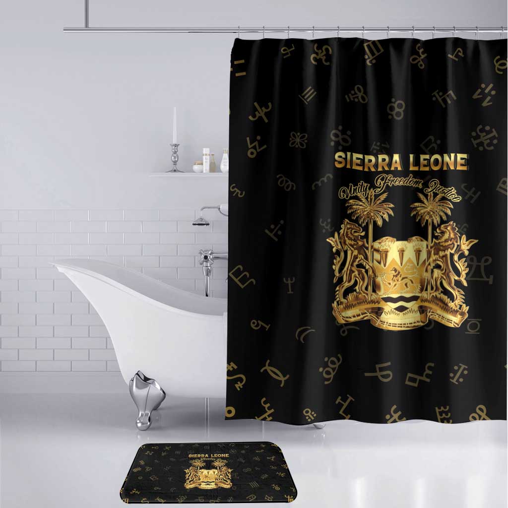Sierra Leone Vai Syllabary Heritage Bathroom Set National Emblem Golden Style