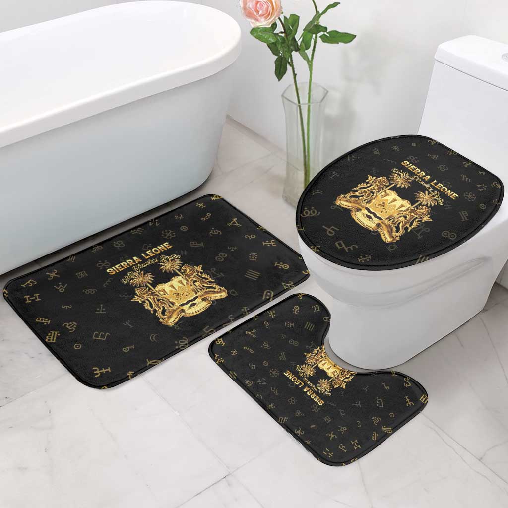Sierra Leone Vai Syllabary Heritage Bathroom Set National Emblem Golden Style