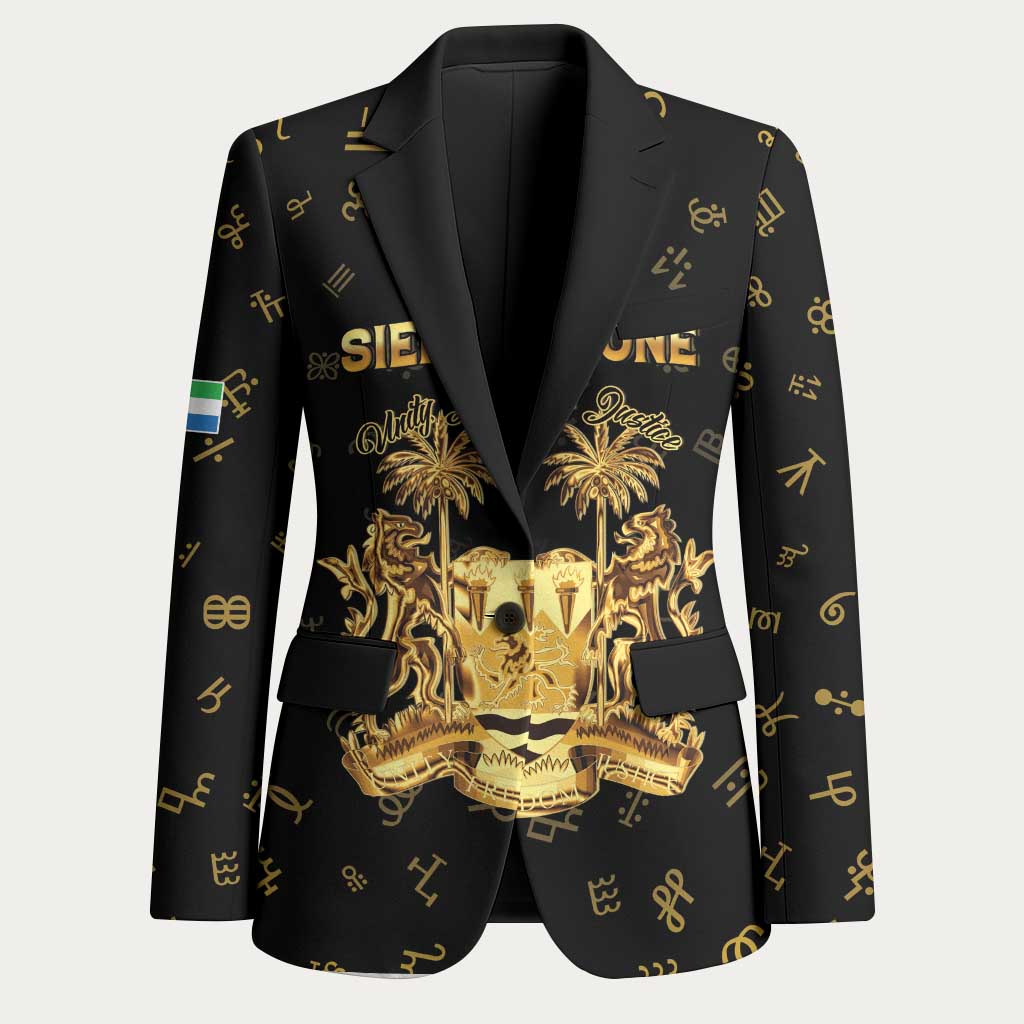 Personalized Sierra Leone Vai Syllabary Heritage Blazer National Emblem Golden Style