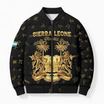 Personalized Sierra Leone Vai Syllabary Heritage Bomber Puffer Jacket National Emblem Golden Style