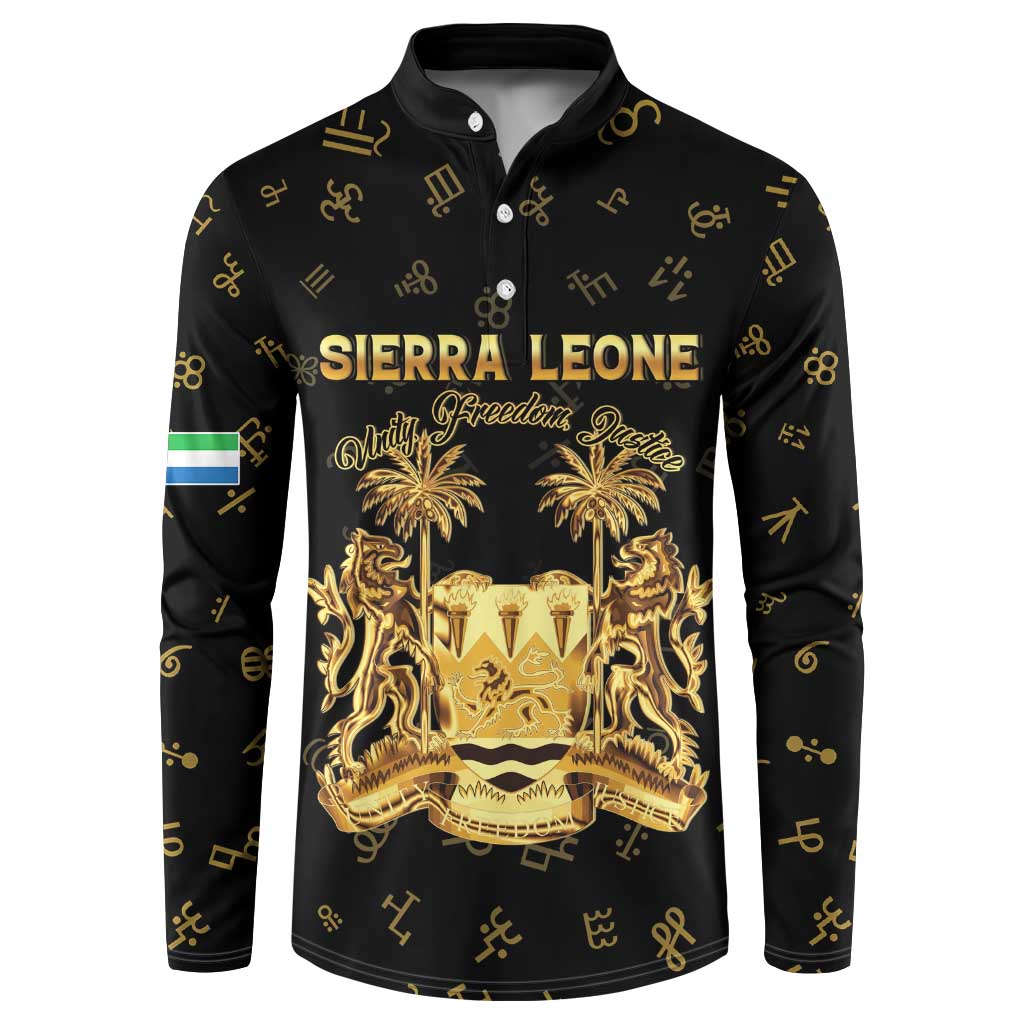 Personalized Sierra Leone Vai Syllabary Heritage Button Sweatshirt National Emblem Golden Style