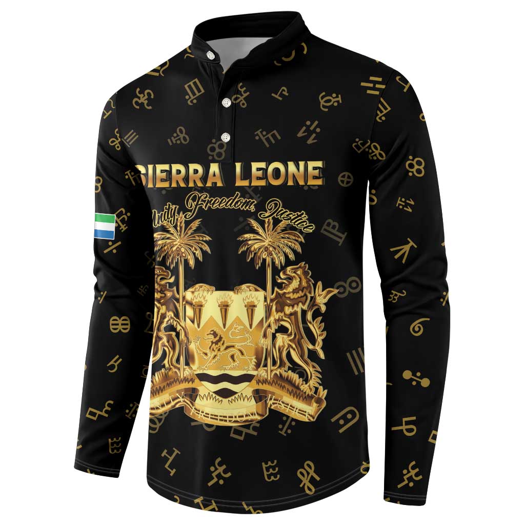 Personalized Sierra Leone Vai Syllabary Heritage Button Sweatshirt National Emblem Golden Style