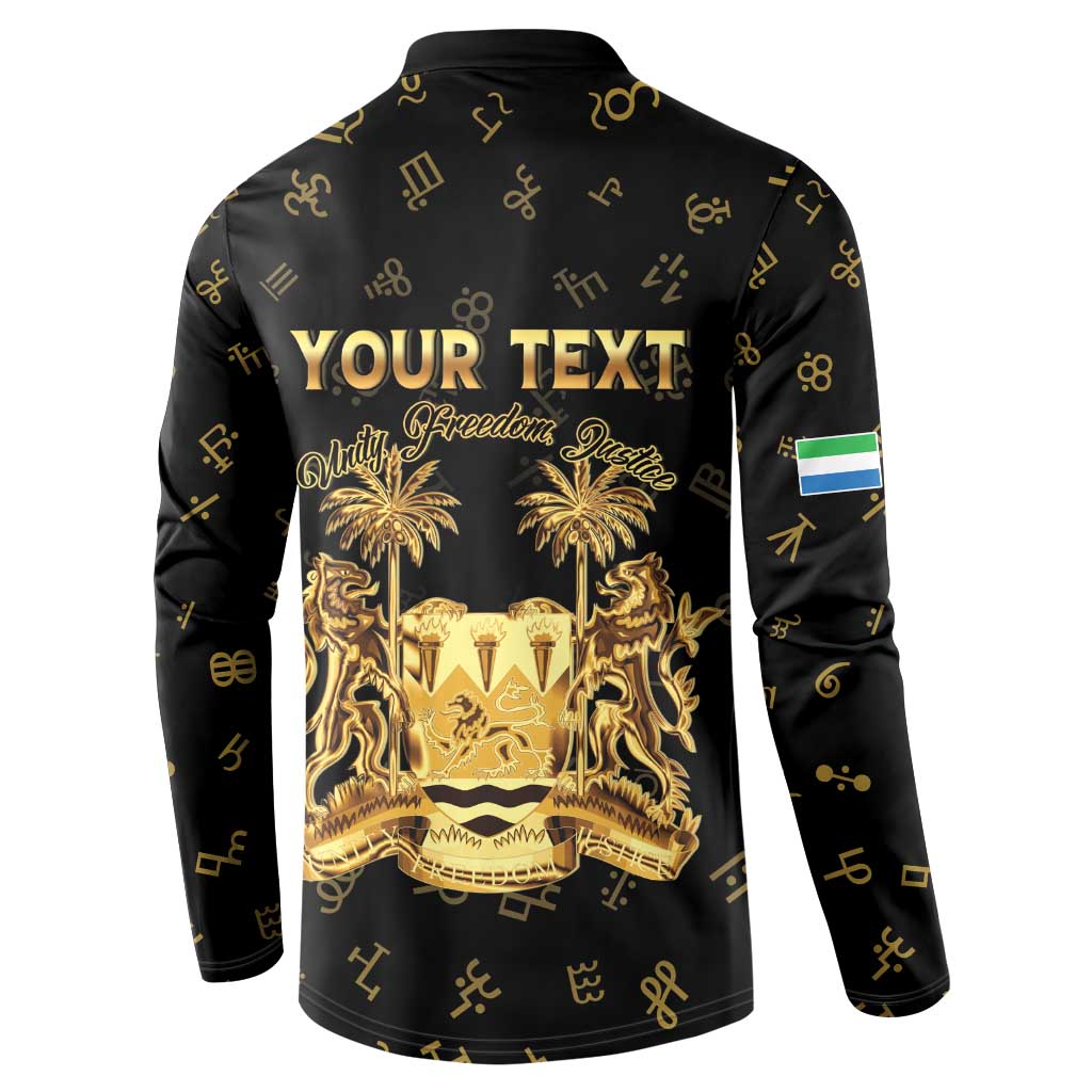 Personalized Sierra Leone Vai Syllabary Heritage Button Sweatshirt National Emblem Golden Style