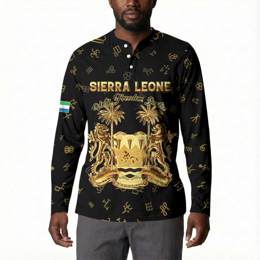 Personalized Sierra Leone Vai Syllabary Heritage Button Sweatshirt National Emblem Golden Style