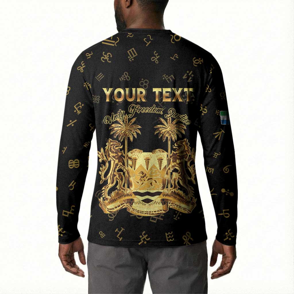 Personalized Sierra Leone Vai Syllabary Heritage Button Sweatshirt National Emblem Golden Style