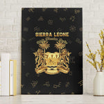 Sierra Leone National Emblem Golden Canvas Wall Art Vai Syllabary Heritage - African Pride