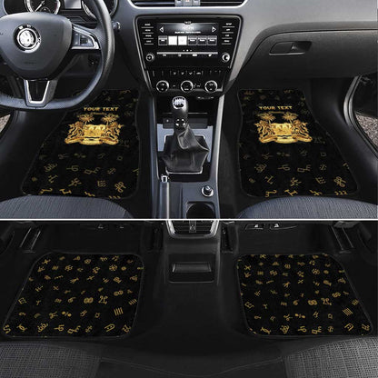Personalized Sierra Leone National Emblem Golden Car Mats Vai Syllabary Heritage - African Pride