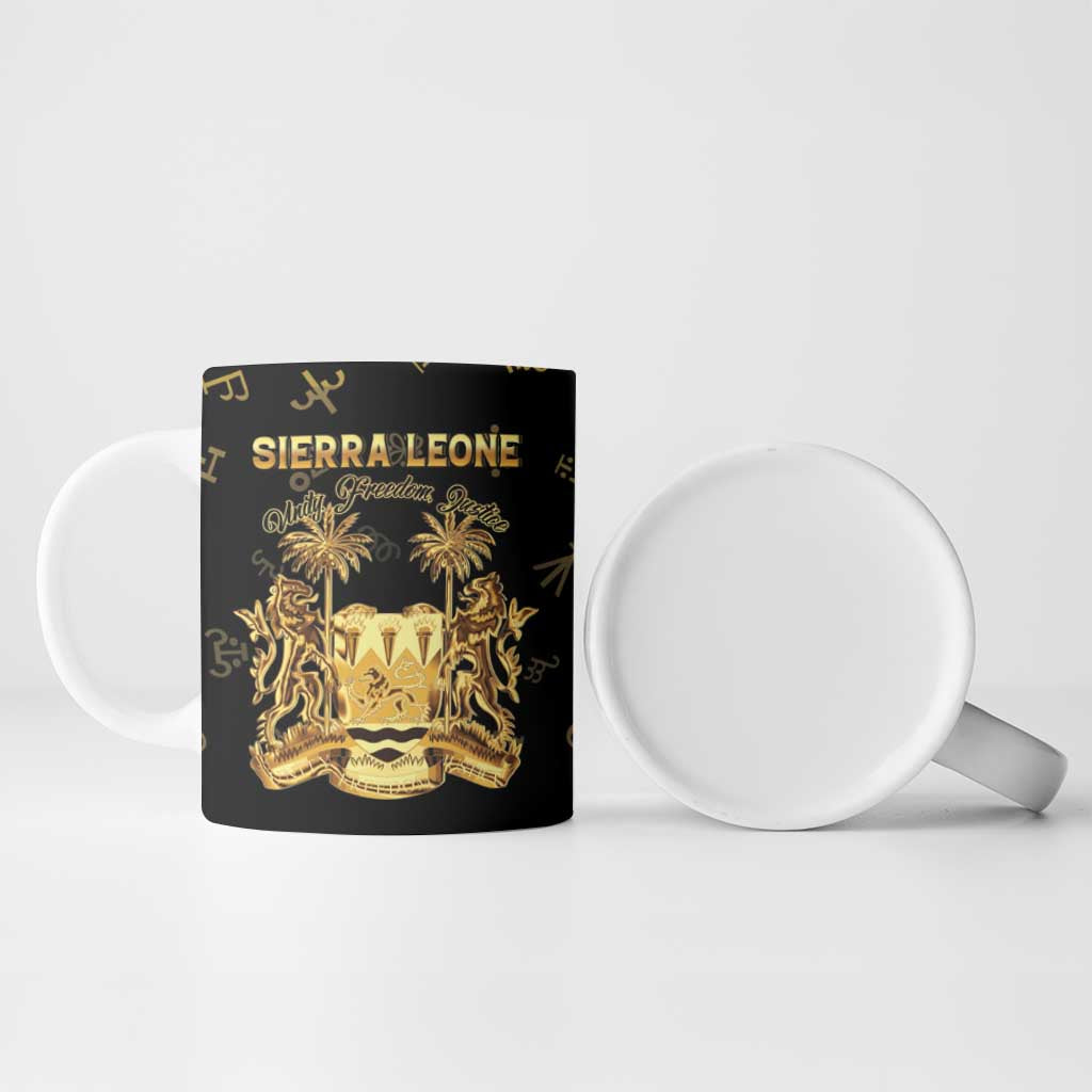 Personalized Sierra Leone Vai Syllabary Heritage Ceramic Mug National Emblem Golden Style