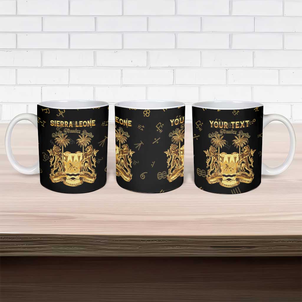 Personalized Sierra Leone Vai Syllabary Heritage Ceramic Mug National Emblem Golden Style