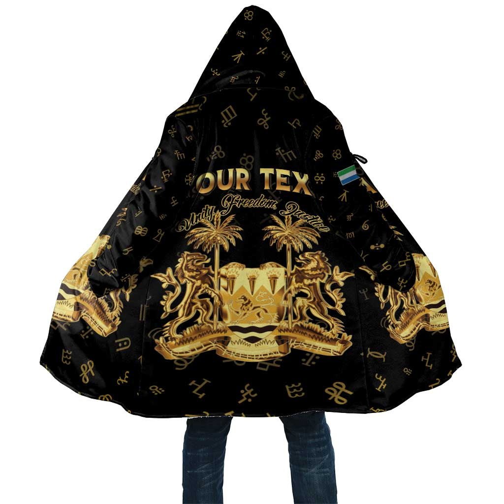 Personalized Sierra Leone Vai Syllabary Heritage Cloak National Emblem Golden Style