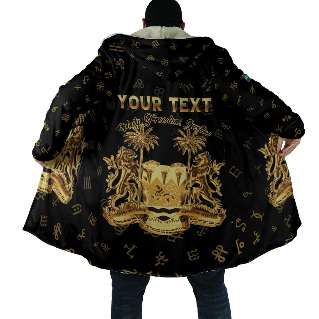 Personalized Sierra Leone Vai Syllabary Heritage Cloak National Emblem Golden Style