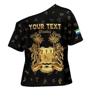 Personalized Sierra Leone Vai Syllabary Heritage Cross Shoulder Shirt National Emblem Golden Style