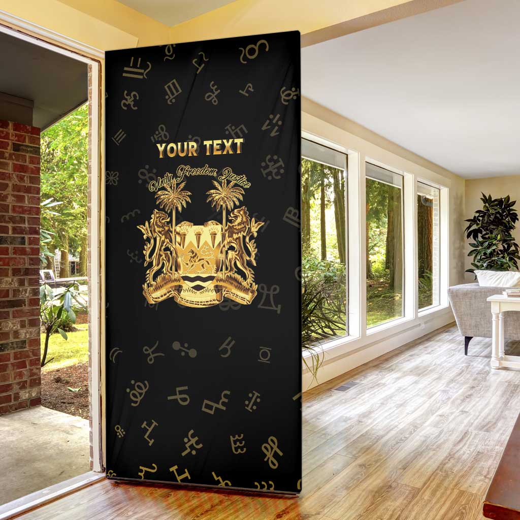Personalized Sierra Leone Vai Syllabary Heritage Door Cover National Emblem Golden Style