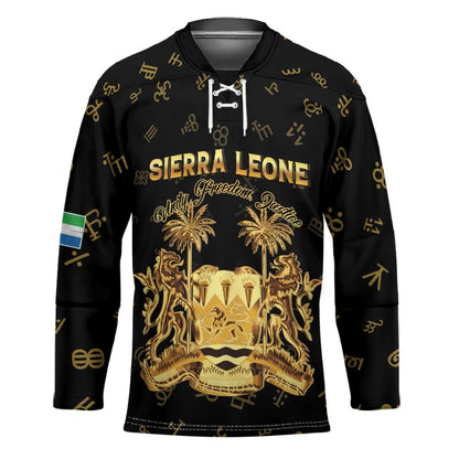 Personalized Sierra Leone Vai Syllabary Heritage Hockey Jersey National Emblem Golden Style