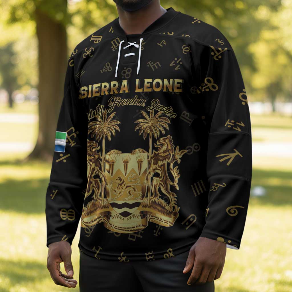 Personalized Sierra Leone Vai Syllabary Heritage Hockey Jersey National Emblem Golden Style