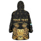 Personalized Sierra Leone National Emblem Golden Kid Wearable Blanket Hoodie Vai Syllabary Heritage - African Pride