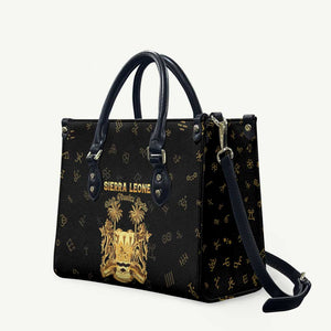 Sierra Leone Vai Syllabary Heritage Leather Bag National Emblem Golden Style