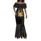 Personalized Sierra Leone National Emblem Golden Mermaid Dress Vai Syllabary Heritage - African Pride