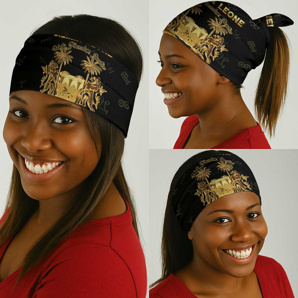 Sierra Leone National Emblem Golden Neck Gaiter Vai Syllabary Heritage - African Pride