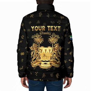 Personalized Sierra Leone Vai Syllabary Heritage Padded Jacket National Emblem Golden Style