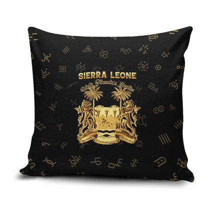 Sierra Leone Vai Syllabary Heritage Pillow Cover National Emblem Golden Style