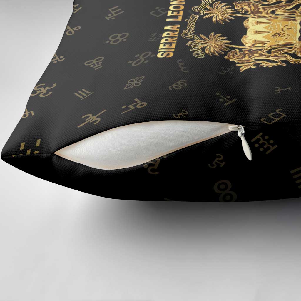 Sierra Leone Vai Syllabary Heritage Pillow Cover National Emblem Golden Style