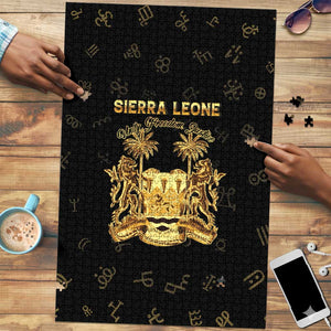 Sierra Leone Vai Syllabary Heritage Puzzle National Emblem Golden Style