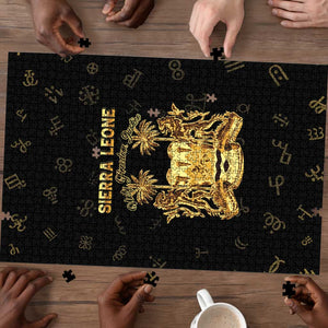 Sierra Leone Vai Syllabary Heritage Puzzle National Emblem Golden Style