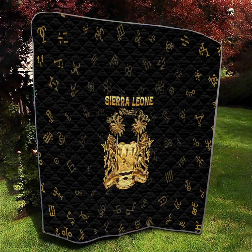 Sierra Leone National Emblem Golden Quilt Vai Syllabary Heritage - African Pride