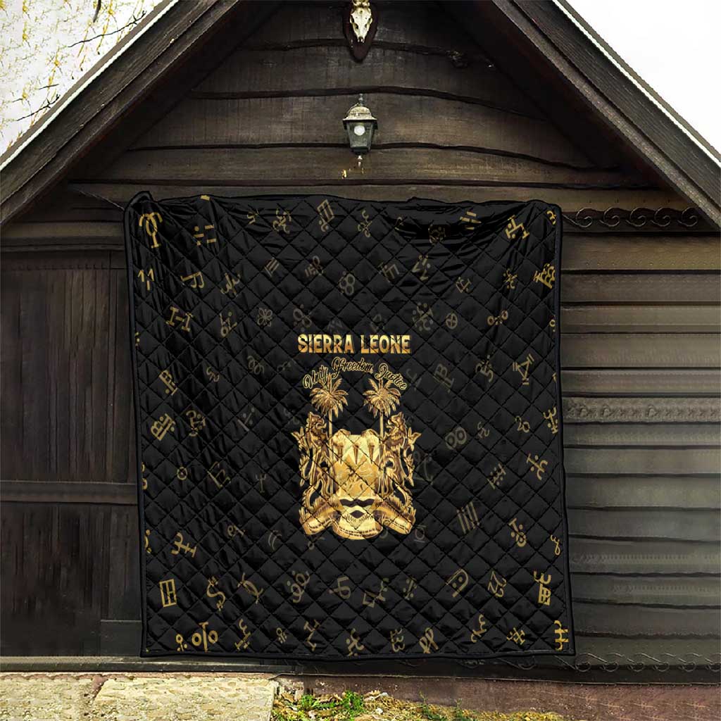 Sierra Leone National Emblem Golden Quilt Vai Syllabary Heritage - African Pride