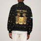 Personalized Sierra Leone National Emblem Golden Sleeve Zip Bomber Jacket Vai Syllabary Heritage - African Pride