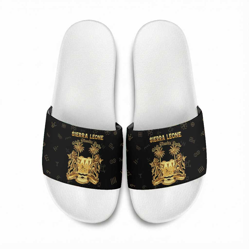 Sierra Leone Vai Syllabary Heritage Slide Sandals National Emblem Golden Style