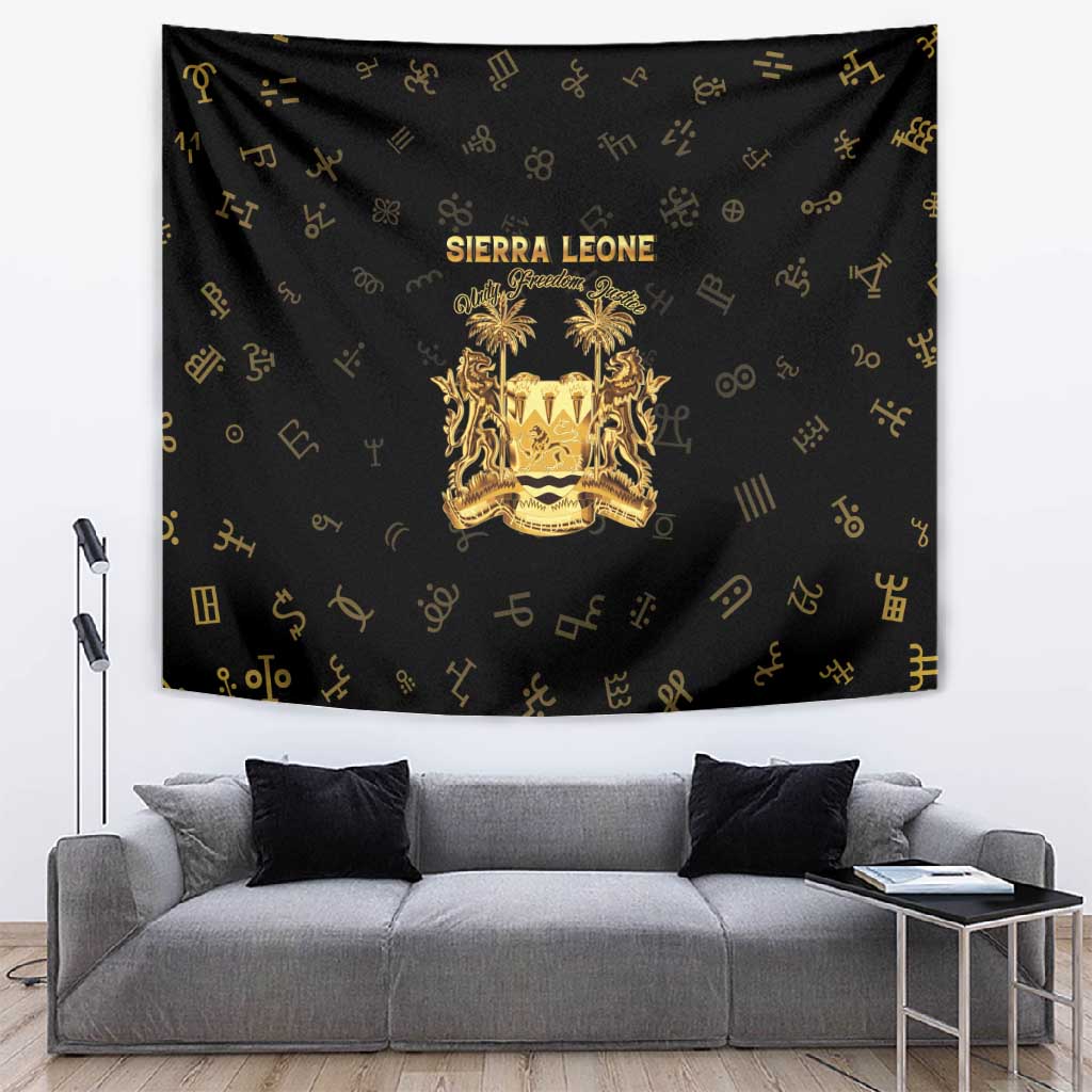 Sierra Leone National Emblem Golden Tapestry Vai Syllabary Heritage - African Pride