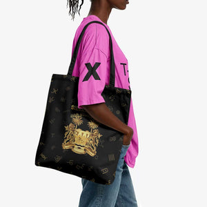 Sierra Leone Vai Syllabary Heritage Tote Bag National Emblem Golden Style