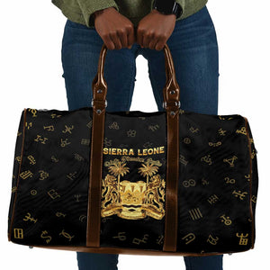 Sierra Leone Vai Syllabary Heritage Travel Bag National Emblem Golden Style