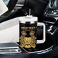 Personalized Sierra Leone National Emblem Golden Tumbler With Handle Vai Syllabary Heritage - African Pride