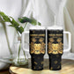 Personalized Sierra Leone National Emblem Golden Tumbler With Handle Vai Syllabary Heritage - African Pride