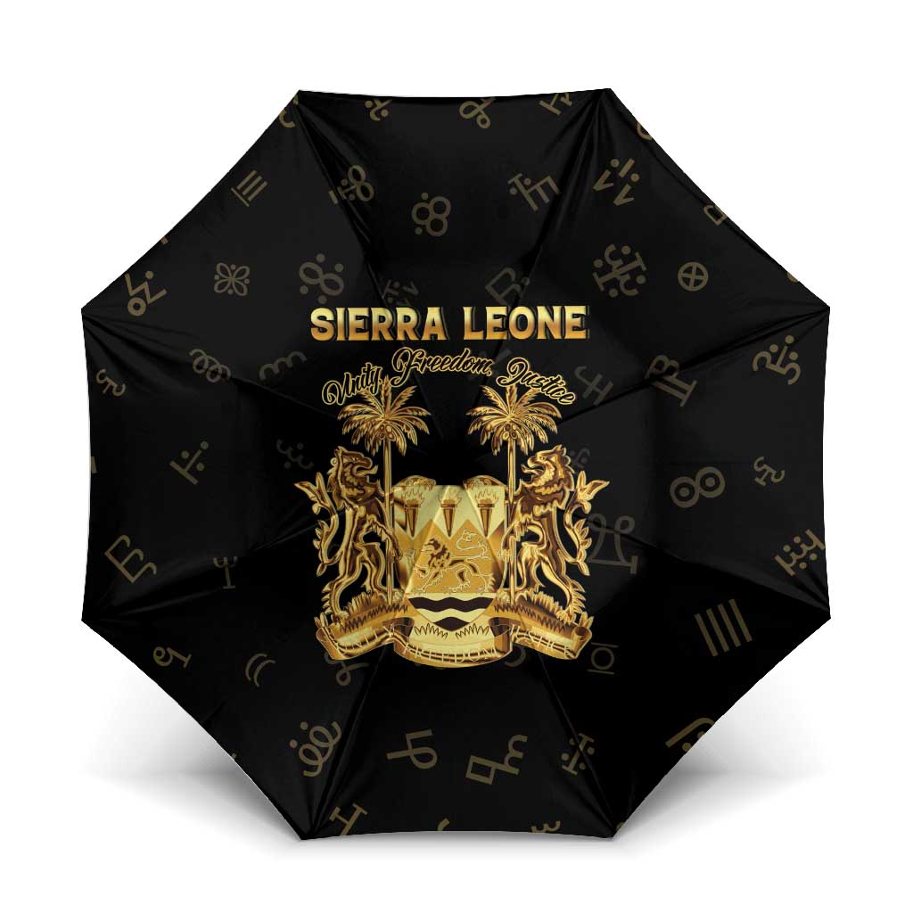 Sierra Leone Vai Syllabary Heritage Umbrella National Emblem Golden Style