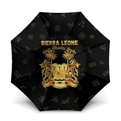 Sierra Leone Vai Syllabary Heritage Umbrella National Emblem Golden Style