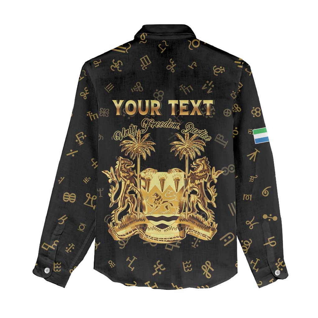 Personalized Sierra Leone National Emblem Golden Women Casual Shirt Vai Syllabary Heritage - African Pride
