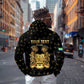 Personalized Sierra Leone National Emblem Golden Zip Hoodie Vai Syllabary Heritage - African Pride