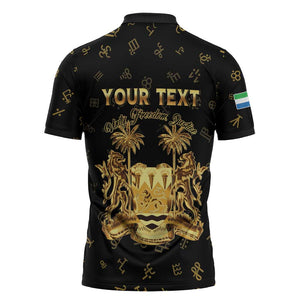 Personalized Sierra Leone Vai Syllabary Heritage Zipper Polo Shirt National Emblem Golden Style