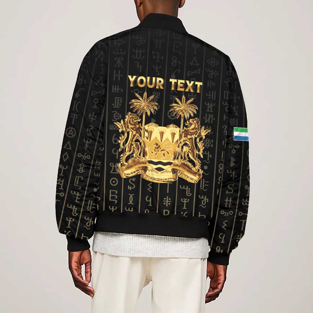 Personalized Sierra Leone Bomber Jacket Vai Syllabary Pattern - African Pride