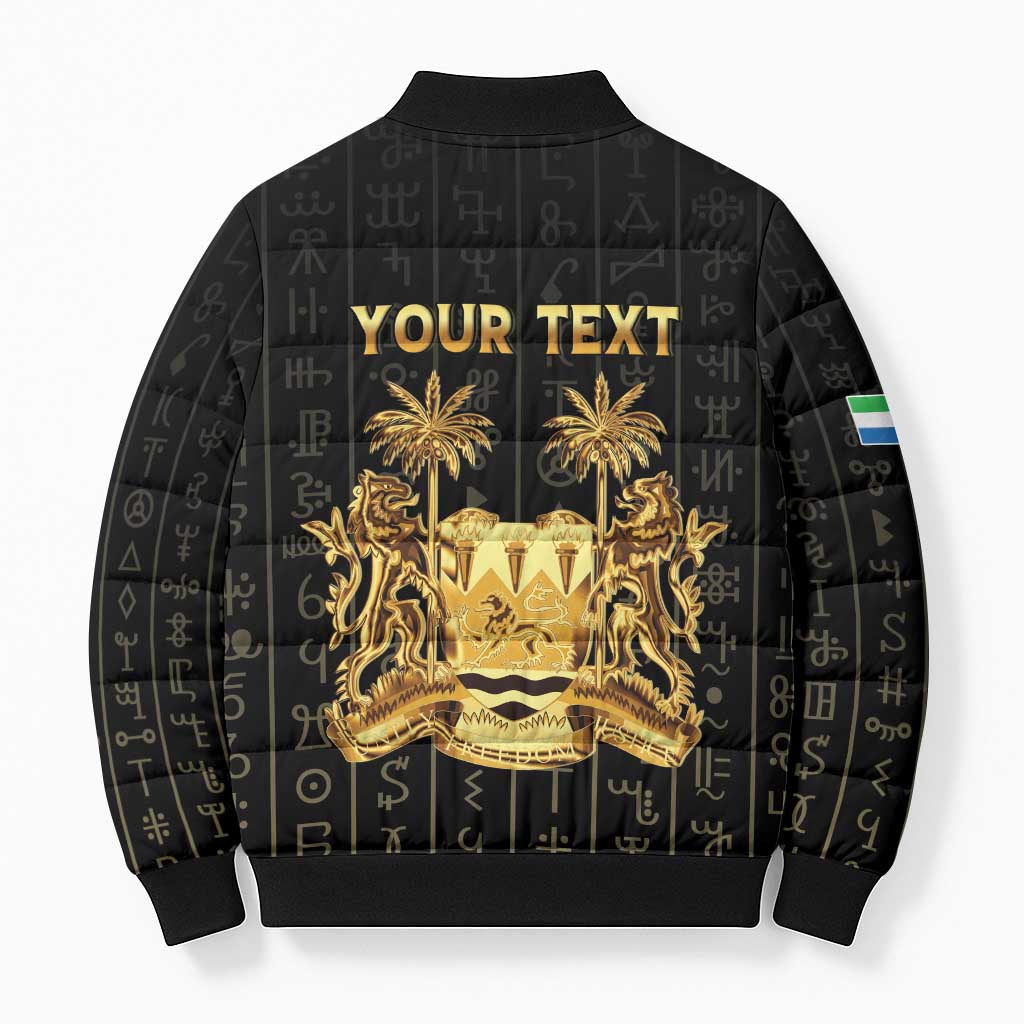 Personalized Sierra Leone Vai Syllabary Vertical Pattern Bomber Puffer Jacket
