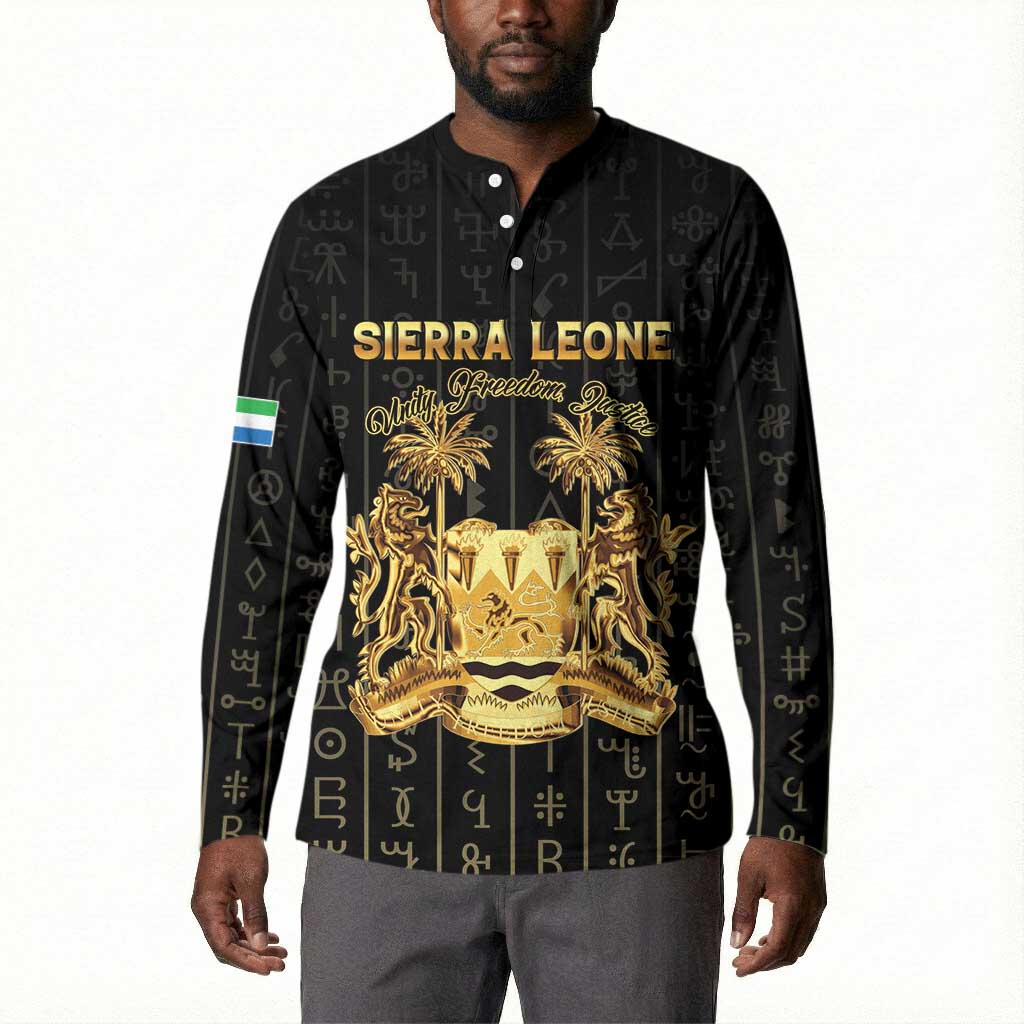 Personalized Sierra Leone Vai Syllabary Vertical Pattern Button Sweatshirt